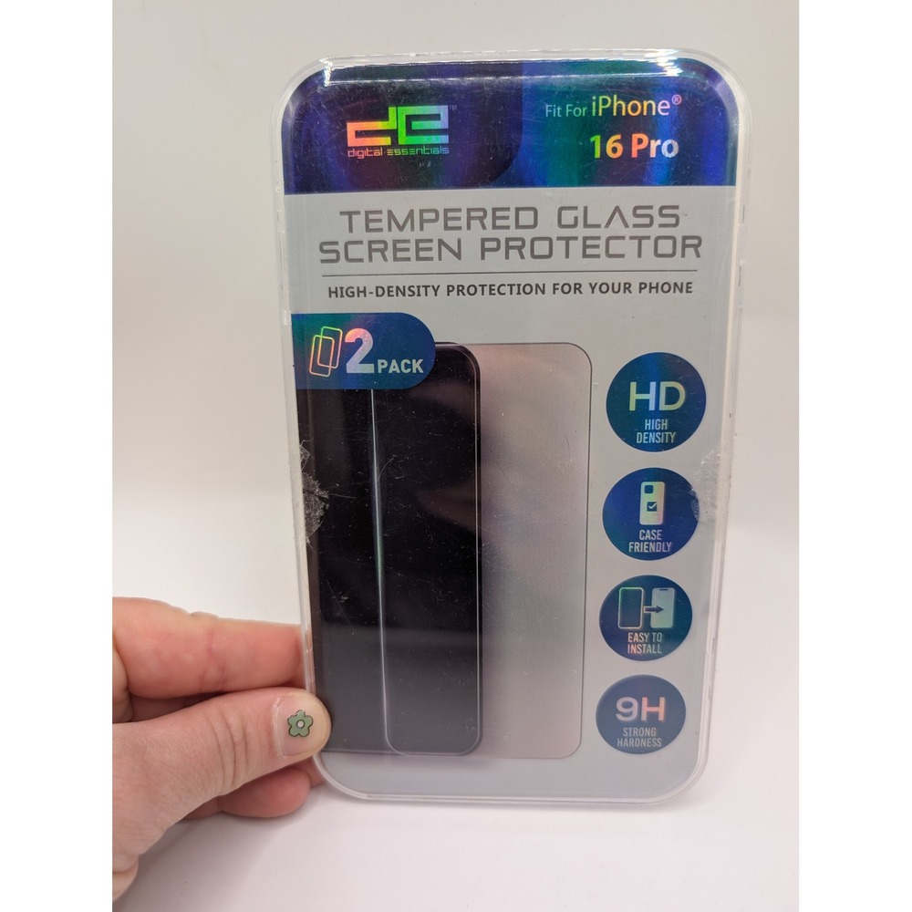 Digital Essentials iPhone 16 Pro Tempered Glass Screen Protector 2 Pack 9H HD